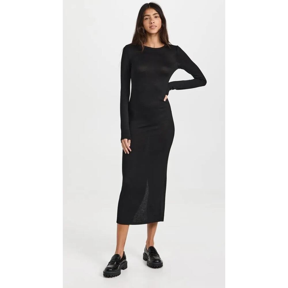 Rag‎ & Bone the Knit Crew Maxi Dress, Black Sweater, Dark Academia, Size XL